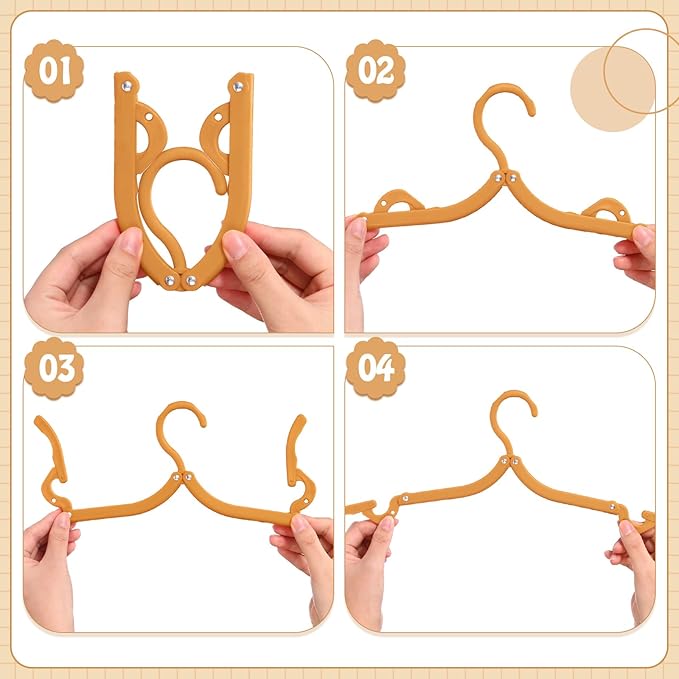 Teenyyou 12 Pcs Travel Hangers Cruise Ship Essentials Foldable Portable Plastic Vacation Hangers Non Slip Clothes Drying Rack Travel Accessories for Dormitory School Hotel Laundry (Bright Color)