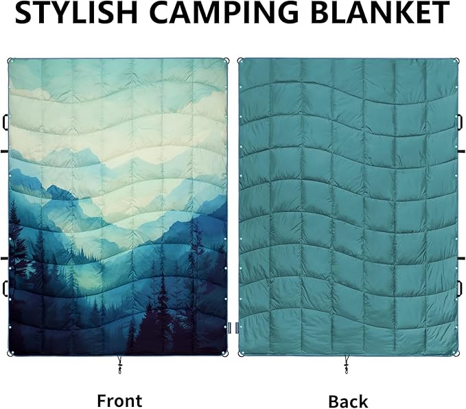 Camping Blanket, Puffy Blankets Lightweight Windproof Resistant for Outdoors,Hiking, Backpacking,Car,Picnic,Stadium