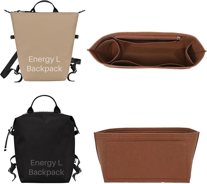Premium Felt Purse Organizer Insert for Longchamp Le Pliage, Zipper Long Champ Bag Organizer Insert with Cup Holder, 9 Compartments