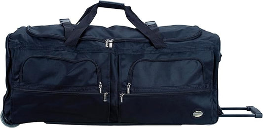 Rockland Rolling Duffel Bag, Black, 22"