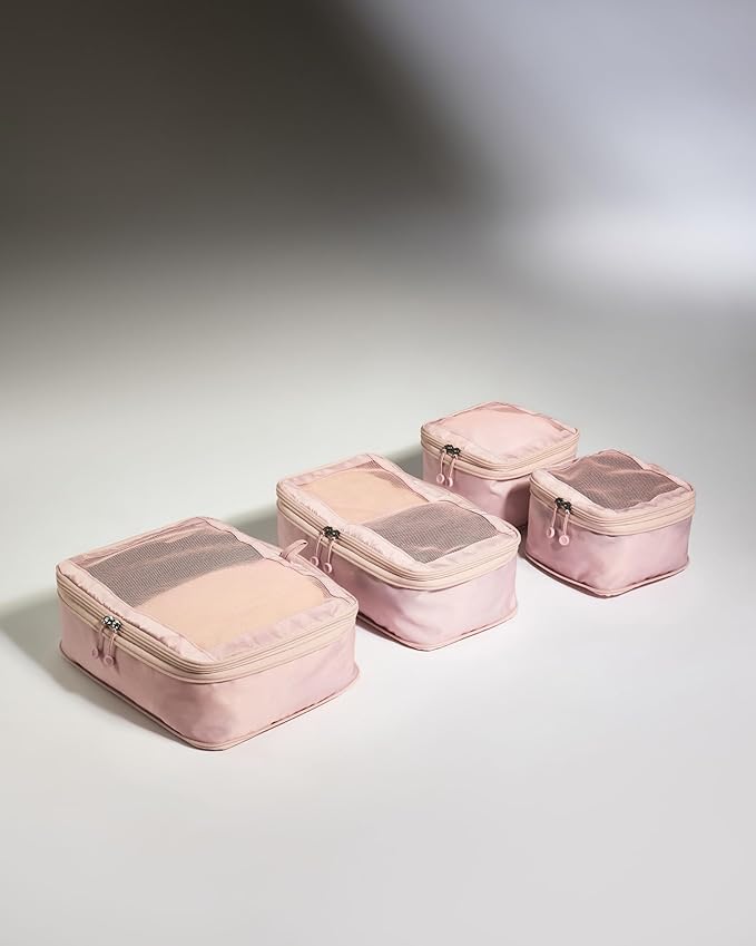 ANTLER - Compression Packing Cubes for Travel, Luggage Organiser for Suitcases or Bags, Travel Accessories, Set of 4, Moorland Pink