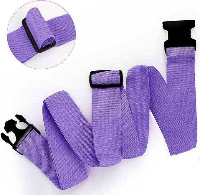 4Pack Luggage Straps for Suitcases, Travel Connector for Carry On Bag, Add Bag to Connect Two Suitcases, Adjustable Belt Attachment Accessories for Connect Your 3 Luggages, Purple