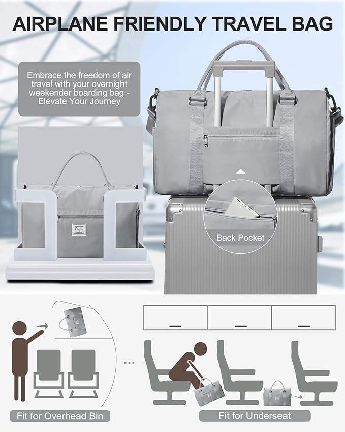 Gym Bag Womens,Travel Duffel Carry on Bag Sport Tote Bag Weekend Overnight Bag