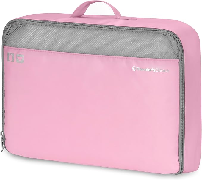 Traveler's Choice Cloverland Packing Cubes, 5-Piece Set, Pink