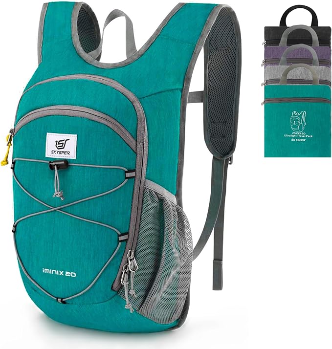 SKYSPER 15L/20L Foldable Hiking Backpack Lightweight Packable Travel Daypack with Chest Strap Small Folding Pack for Walking