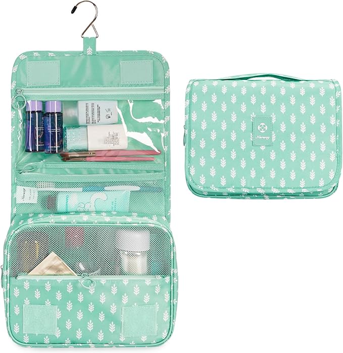 Narwey Small Hanging Travel Toiletry Bag for Women, Travel Bag for Toiletries, Makeup Bag Organizer Make Up Bags Cosmetic Bags for Girls