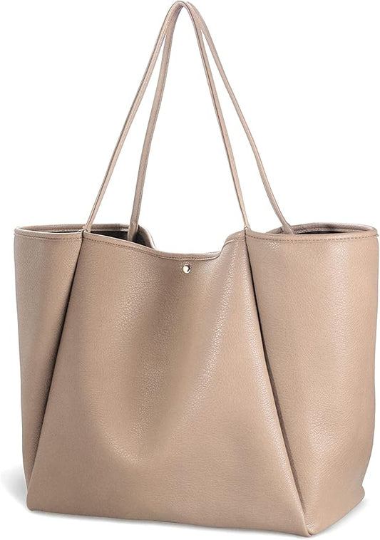 Oversize Pu Leather Tote Women Weekender Bag Shopper Handbag Travel Purse