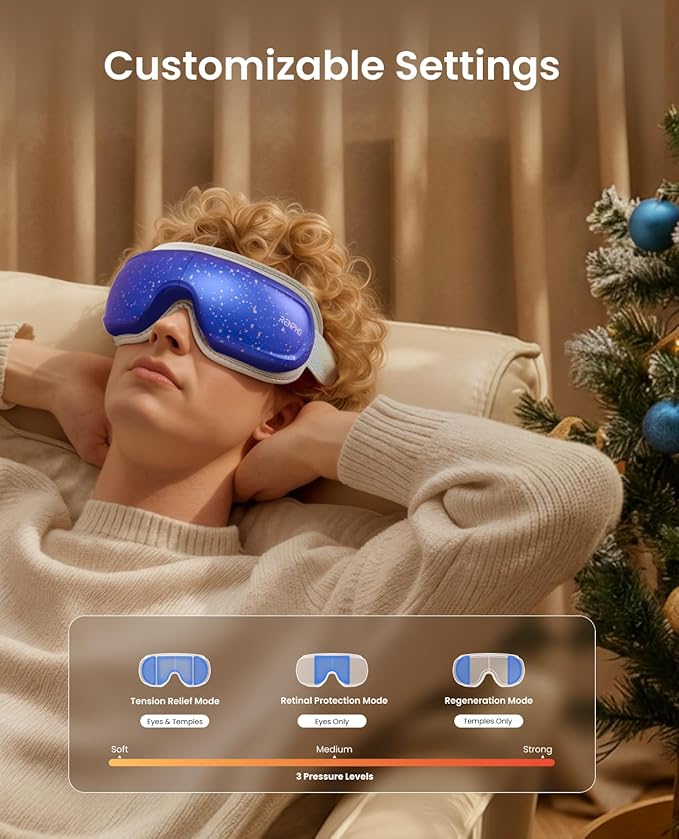 RENPHO Eye Massager with Heat and Cooling Voice Control, Mothers Day Gifts for Women Mom Her, FSA Eligible HSA, Massaging Eye Mask for Migraine Headache Dry Eyes and Stress Relief - Eyeris 3