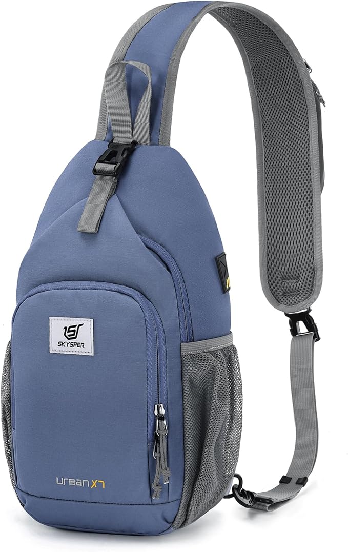 SKYSPER Sling Bag RFID Crossbody Sling Backpack Cross Body Shoulder Bag Travel Hiking Daypack for Women Men(Periwinkle)