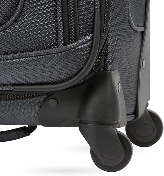 SWISSGEAR Sion Softside Expandable Spinner Luggage Durable Lightweight Travel Suitcase, Dark Grey, Carry-On 21-Inch
