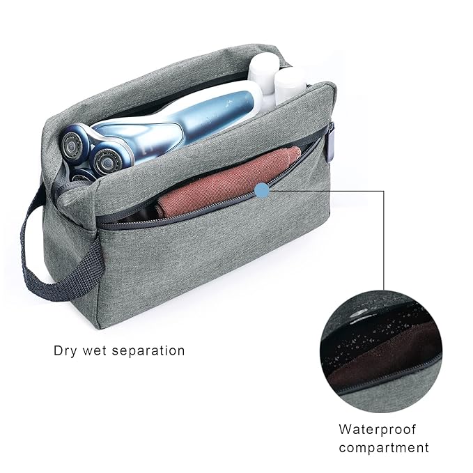 Etercycle Toiletry Bag for Men, Portable Travel Toiletry Organizer Bag,Shaving Bag for Toiletries Accessories (Deep gray)