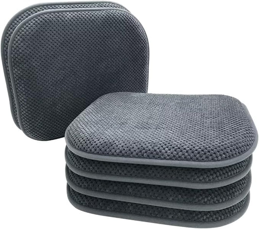 Grey Foam Seat Cushions Kitchen Chairs Pads for Dining Chairs 6 Pack Non Slip Patio Seat Cushions Washable U Shaped Soft Thick Large Metal Wooden Chair Cushions,17" x 15"