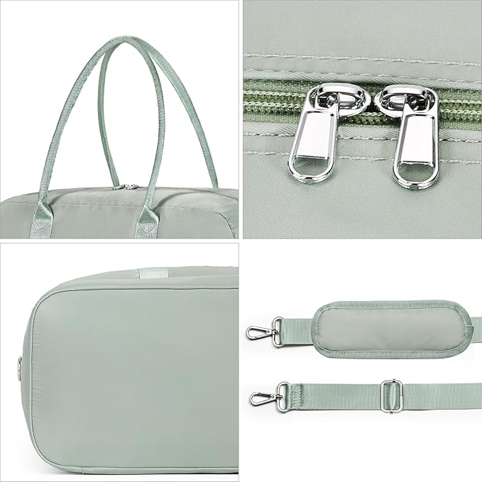 Weekender Bag for Women, Large Overnight Bag Canvas Travel Duffel Bag Carry On Tote with Shoe Compartment 21" 3Pcs Set