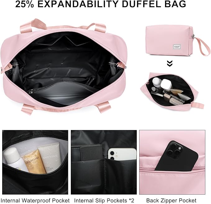 LARVENDER Luggage Sets 3 Piece, Expandable Hardside PP Carry On Luggage Suitcase with 360° Spinner Wheels TSA Lock Suitcase Set for Women Men, Light Pink