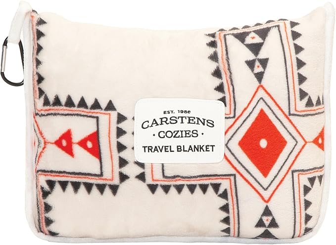 CARSTENS, INC. Wrangler Travel Blanket, Premium Compact 2-in-1 Airplane Blanket/Pillow, Santa Fe Sun
