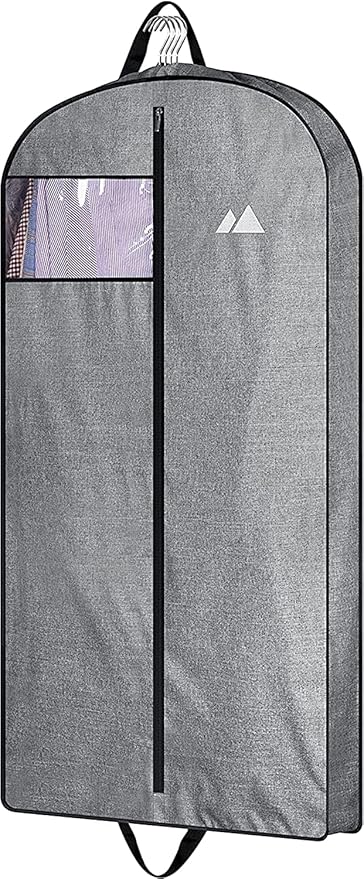 MISSLO 43" Heavy Duty Hanging Garment Bags for Travel Suit Bag for Men Waterproof Oxford Fabric Suit Cover for Traveling Monogrammed Closet Clothes Storage