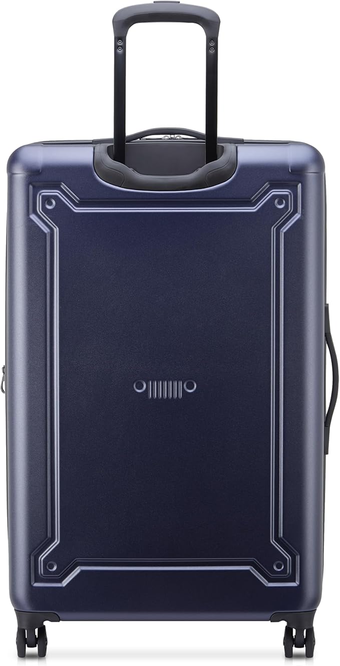 Jeep JH004C Hardside Expandable Luggage with Spinner Wheels, Peacoat Navy, Checked-Large 28 Inch