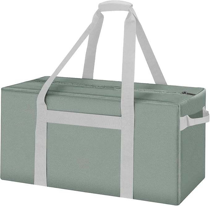 24 Inch Sports Duffel Travel Bag, Sturdy & Water Resistant Duffle Bag, Durable Equipment Storage Bag for Camping Tent Moving (Grey)