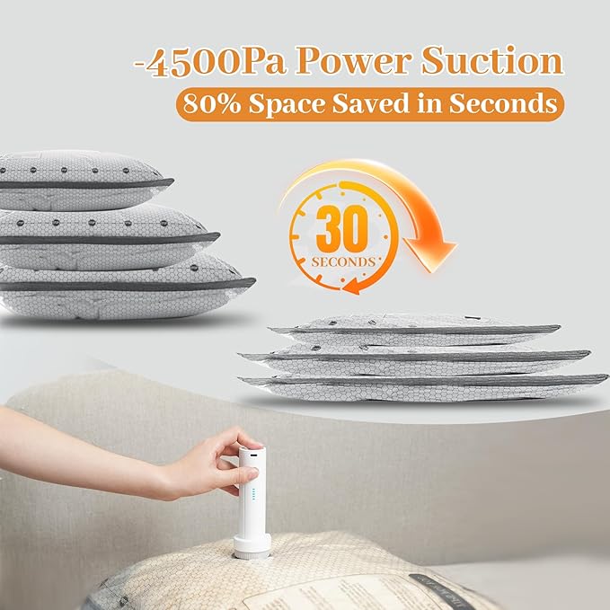 Travel Vacuum Seal Bags for Clothing with Portable Electric Pump, 9 Pack Space Saver Vacuum Storage Bag, Compression Packing Bag for Clothes Luggage & Suitcase, Cruise Vacation & Home Essentials