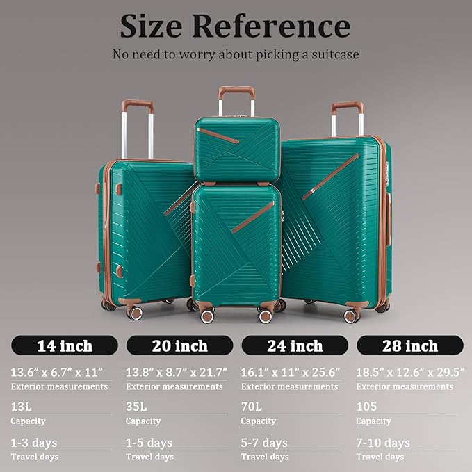 4 Piece Expandable Hardshell Pink Luggage Sets with Spinner Wheels, Lightweight Travel Suitcase Set with TSA Locks, 20 inch Carry On for Women (Coral, 4 Piece Set)