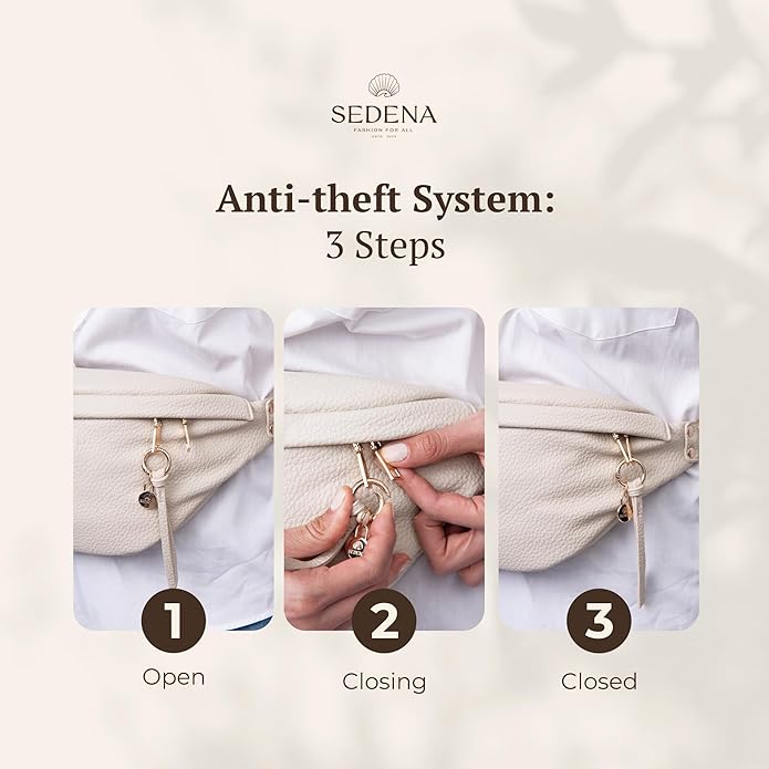 Anti Pickpocket Bag - Ivory RFID Crossbody Bag for Travel, Adjustable Strap Multiple Compartments Anti Theft Crossbody Bags for Women Travel Size Essentials Crossbody Bags for Women Large Size