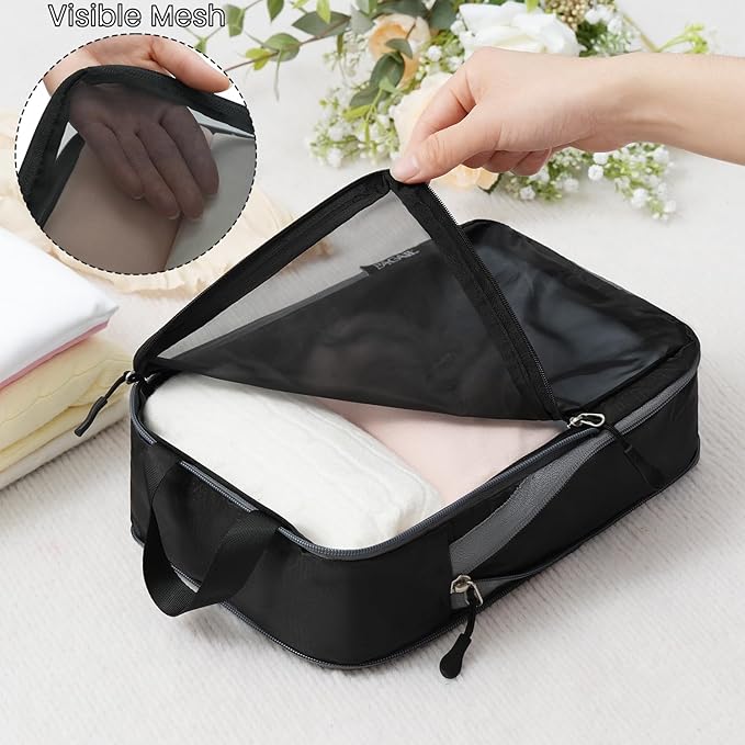 BAGAIL 6 Set Ultralight Compression Packing Cubes Packing Organizer for Travel Accessories Luggage Suitcase Backpack