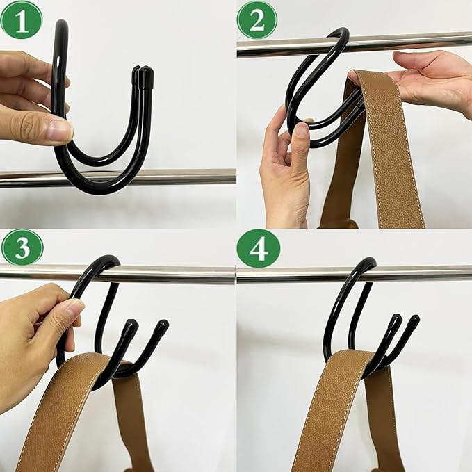 3 Pack Back Hanger for Closet, Strong Bag Hanger Purse Organizer Hooks, Large Closet Hooks for Hanging Handbags,Belts,Hat,Laptop Backpack,Jeans,Travel Bag - Hold Up 10 Lbs