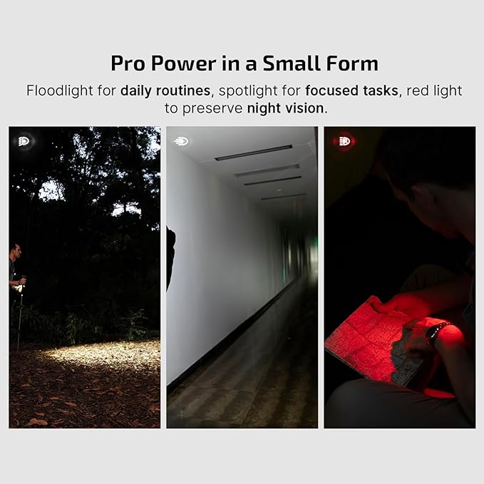 OLIGHT Oclip Pro Rechargeable EDC Clip-on Flashlight, Orange | Red Light, 500 Lumens Floodlight, Spotlight, Pocket-Sized, USB-C Charging, Magnetic, for Work, Signaling, Outdoor or Home Use