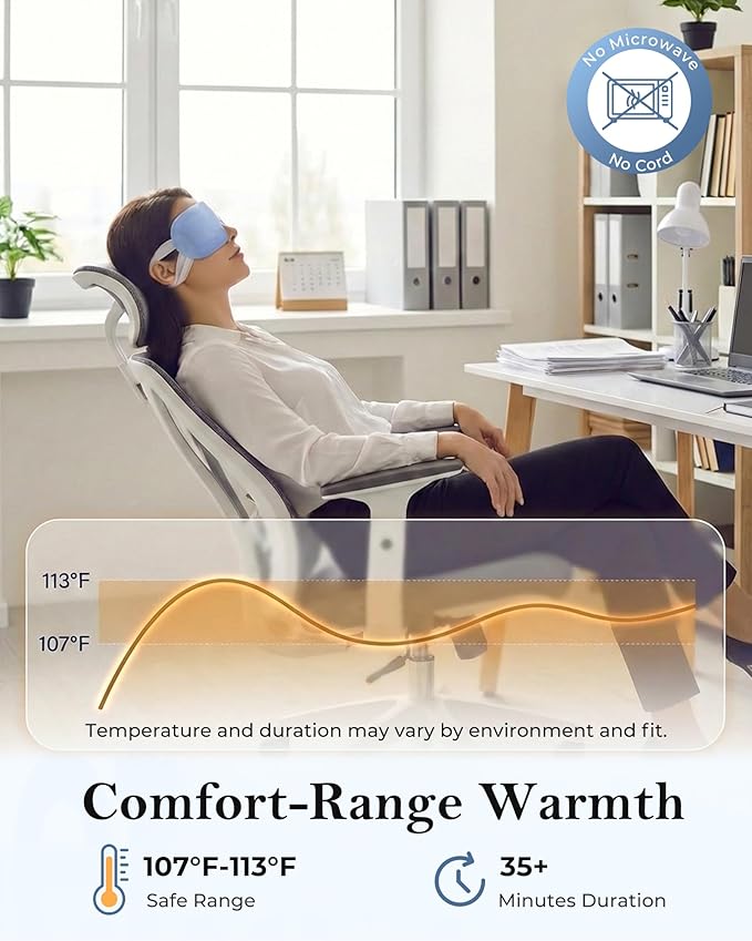 16 Pack Steam Eye Mask for Dry Eyes: Self-Heating Warm Compress for Stye Relief & Digital Eye Strain, FSA&HSA Eligible, Disposable, No Microwave, Travel & Spa Essential, Self-Care Gift, Unscented