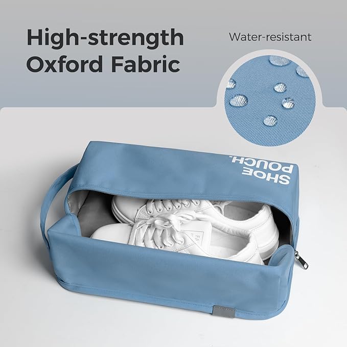 pack all Stylish Shoe Bag for Travel, Water-Resistant Shoe Pouch for Gym, Smell-Proof Soccer Cleats Bag for Sport (Dark Blue)