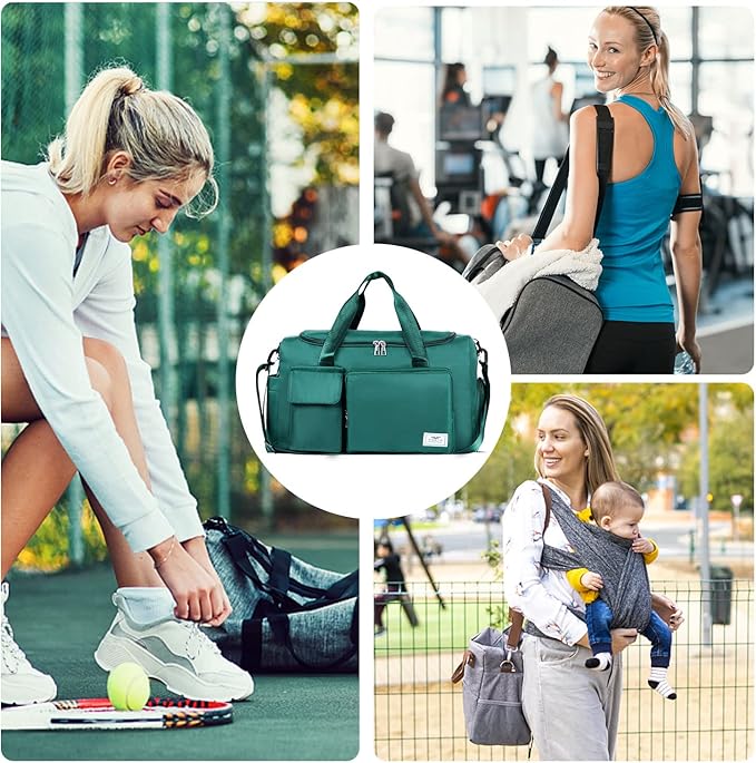 FIORETTO Women's Gym Duffle Bag with Shoes Compartment, 30L Capacity, Ideal for Travel, Gym, Sports, Duffel, Weekender