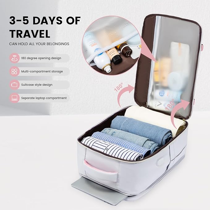 LOVEVOOK Travel Backpack for Women, 40L Carry On Backpack with 3 Packing Cubes,TSA Personal Item Travel Bag Airline Approved, Water Resistant Weekender Overnight Luggage Daypack, Fits 17 Inch Laptop