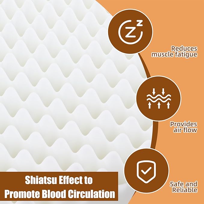 BALAPET Recliner Cushions for Long Sitting, Egg Crate Foam Recliner Cushion for Elderly Reduces Muscle Fatigue and Provides Air Flow, Extra Large Non-Slip Seat Cushion with Back Support(22*20*4in)