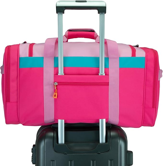 HawLander Large Kids Duffle Bag for Travel, Overnight, or Weekender, 22" inch (Pink Rose)
