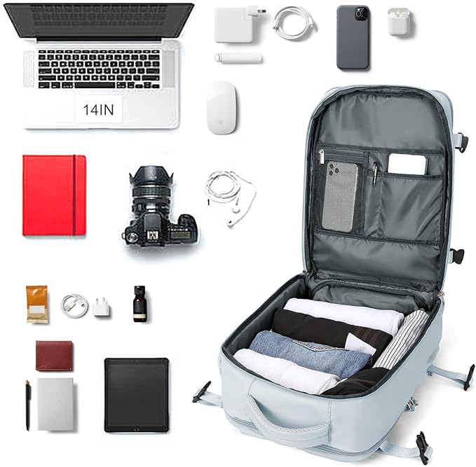 coowoz Travel Backpack For Women Men Airline Approved,Black Carry On Backpack,Large Hiking Laptop College Backpacks Waterproof Outdoor Sports Rucksack Casual Daypack Fit 15.6 Inch Backpacks
