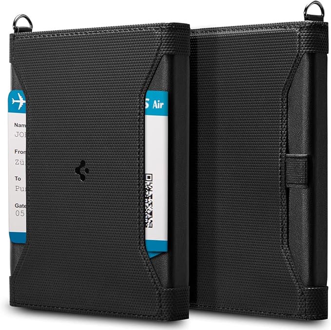 Spigen Life for Passport Card Cover Holder with RFID Blocking Technology Wallet Travel Documents Organizer Protector Accessories, SIM Card Pin Included
