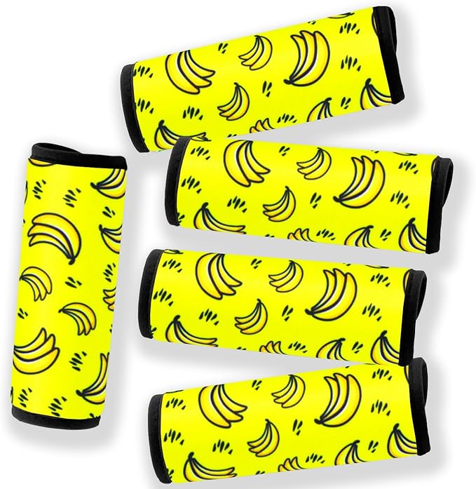Neoprene Luggage Handle Wrap Fluorescent Colors Luggage Identifiers/Tags/Marker (Banana)