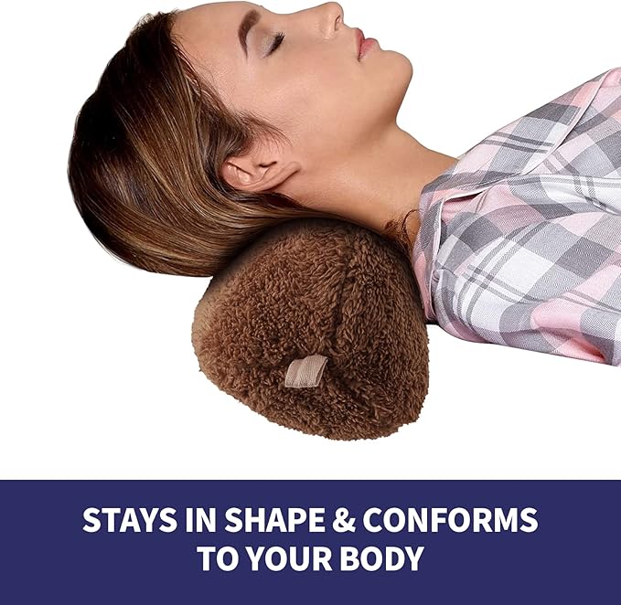 Couch Neck Pillows Adjustable Cotton Headrest Pillows for Recliner Chairs, Pain Relief Neck Support Pillow for Travel Home Sofa Armchair with Zipper Cover(Dark Brown)