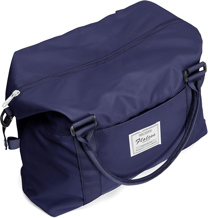 Womens travel bags, weekender carry on for women, sports Gym Bag, workout duffel bag, overnight shoulder Bag fit 15.6 inch Laptop (Large, Navy Blue)