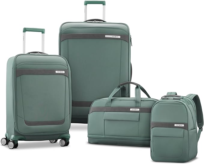 Samsonite Elevation Plus 30-Inch Large Checked Luggage - Expandable Softside Spinner Suitcase - Cypress Green