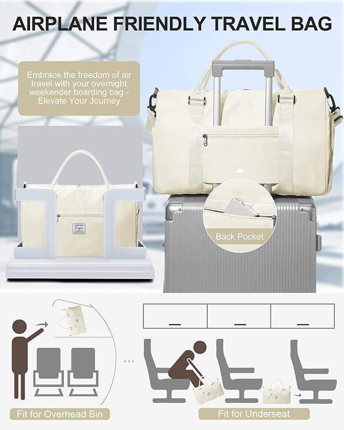 Gym Bag Womens,Travel Duffel Carry on Bag Sport Tote Bag Weekend Overnight Bag