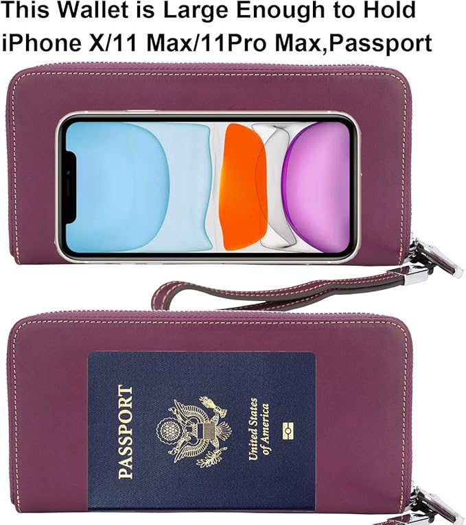 Lavemi Small Compact Women Wallet RFID Blocking Genuine Leather Bifold Purse with ID Windows