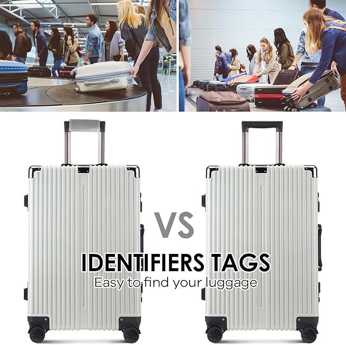 Leather Luggage Handle Wraps for Suitcase, 4 Pack Luggage Handle Cover Identifiers Tags Markers for Travel Accessories (Grey)