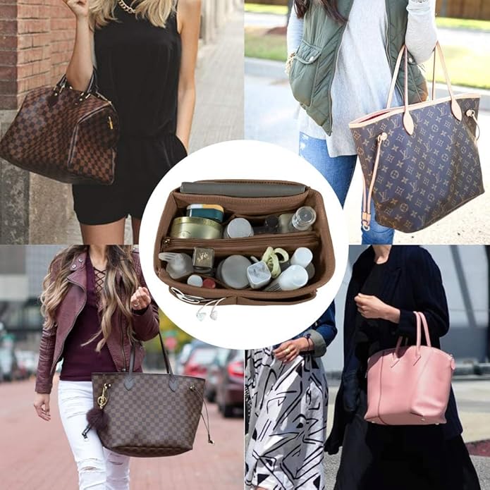 OMYSTYLE Purse Organizer Insert, Felt Tote Bag Organizer Insert with 5 Sizes, Handbag Dividers for Inside Purse, Compatible with Longchamp, Neverful, Speedy and More