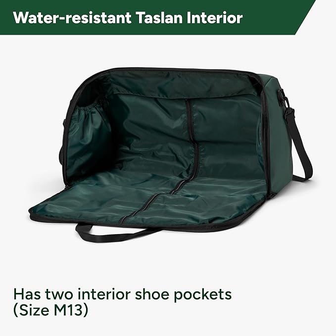 Halfday Convertible 2-in-1 Garment Duffel Weekender Bag 45L | Wrinkle-Free Travel, Hanging Suit Compartment, Shoe Pockets, Trolley Sleeve. Durable & Water-Resistant Carry-on, Hunter