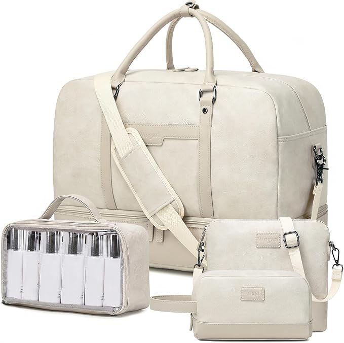 Wogarl Weekender Bag for Women Men Large Overnight Bag Travel Duffel Bag with Shoe Compartment Toiletry Satchel Bag Carry On Bag Fit 21" Laptop