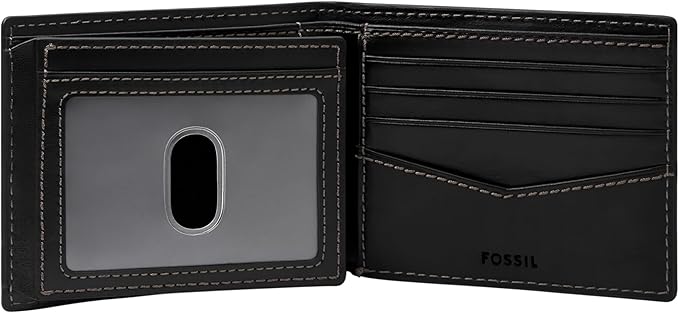 Fossil Men's Hayes Leather Bifold Wallet with Flip ID Window