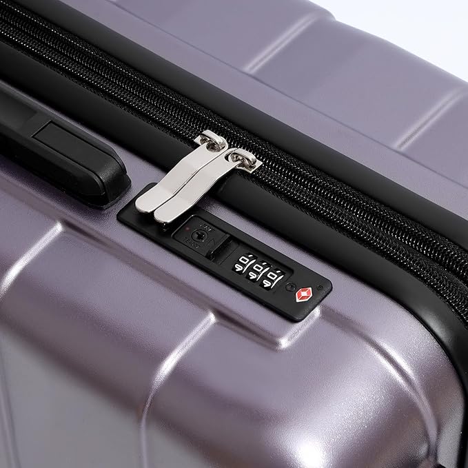 Quatish Checked Luggage 26 inch Large Hard Shell Suitcase with Spinner Wheels, Expandable Durable Luggage with TSA Lock, Smooth Rolling Wheel for Lightweight Travel for Men Women, Rose Purple