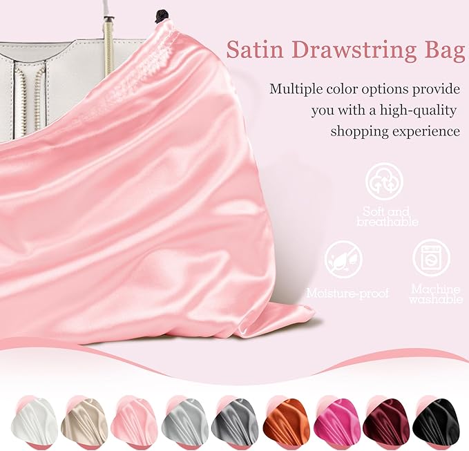 P Pothuiny 2 Pcs Satin Dust Bags for Handbags