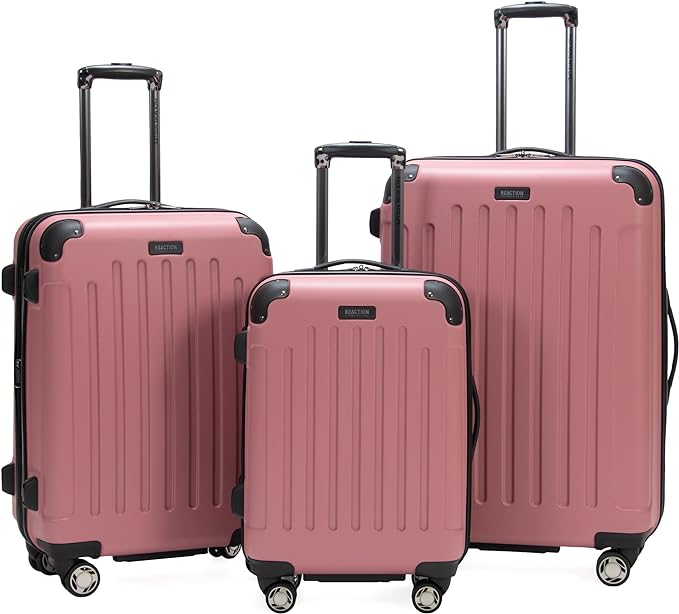 Kenneth Cole REACTION Renegade Luggage Expandable 8-Wheel Spinner Lightweight Hardside Suitcase, Peony, 3-Piece Set (20"/24"/28")